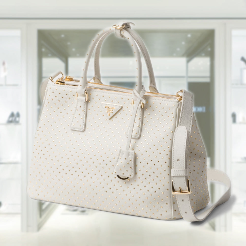 Large PRD Galleria studded leather bag