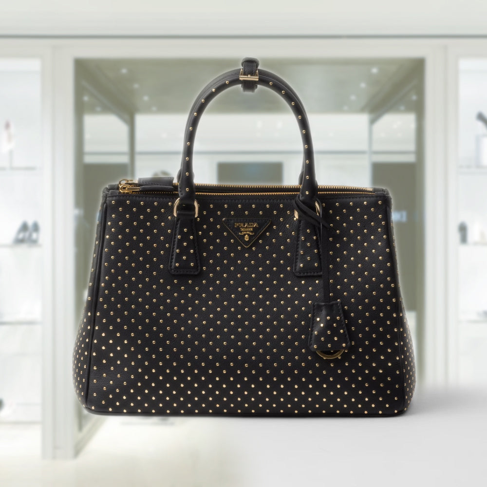 Large PRD Galleria studded leather bag