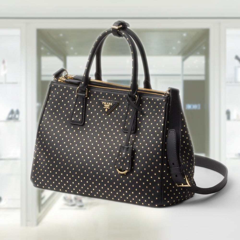 Large PRD Galleria studded leather bag