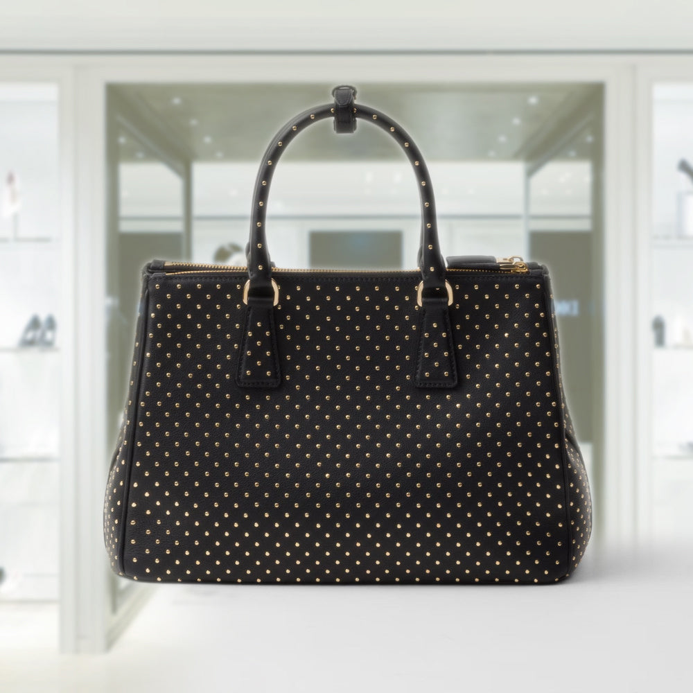 Large PRD Galleria studded leather bag