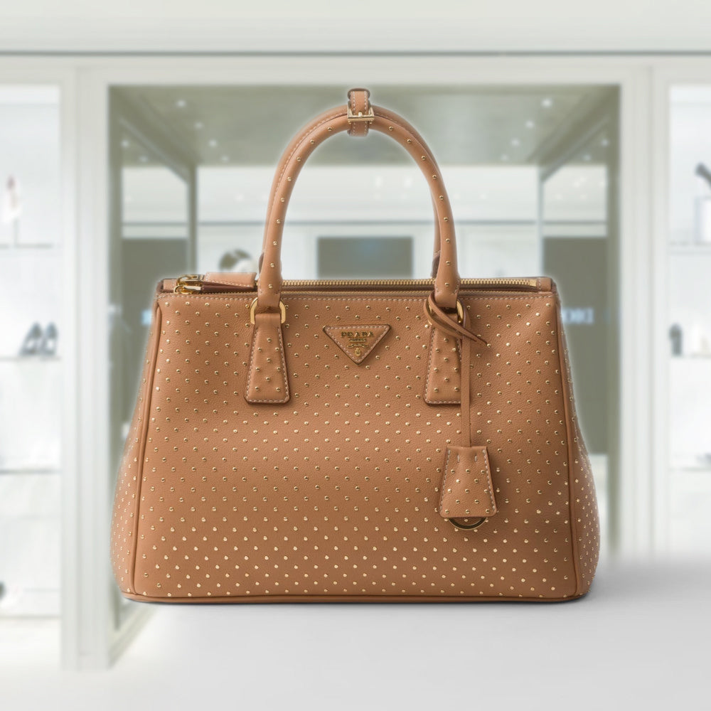 Large PRD Galleria studded leather bag