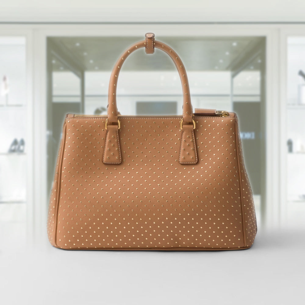 Large PRD Galleria studded leather bag