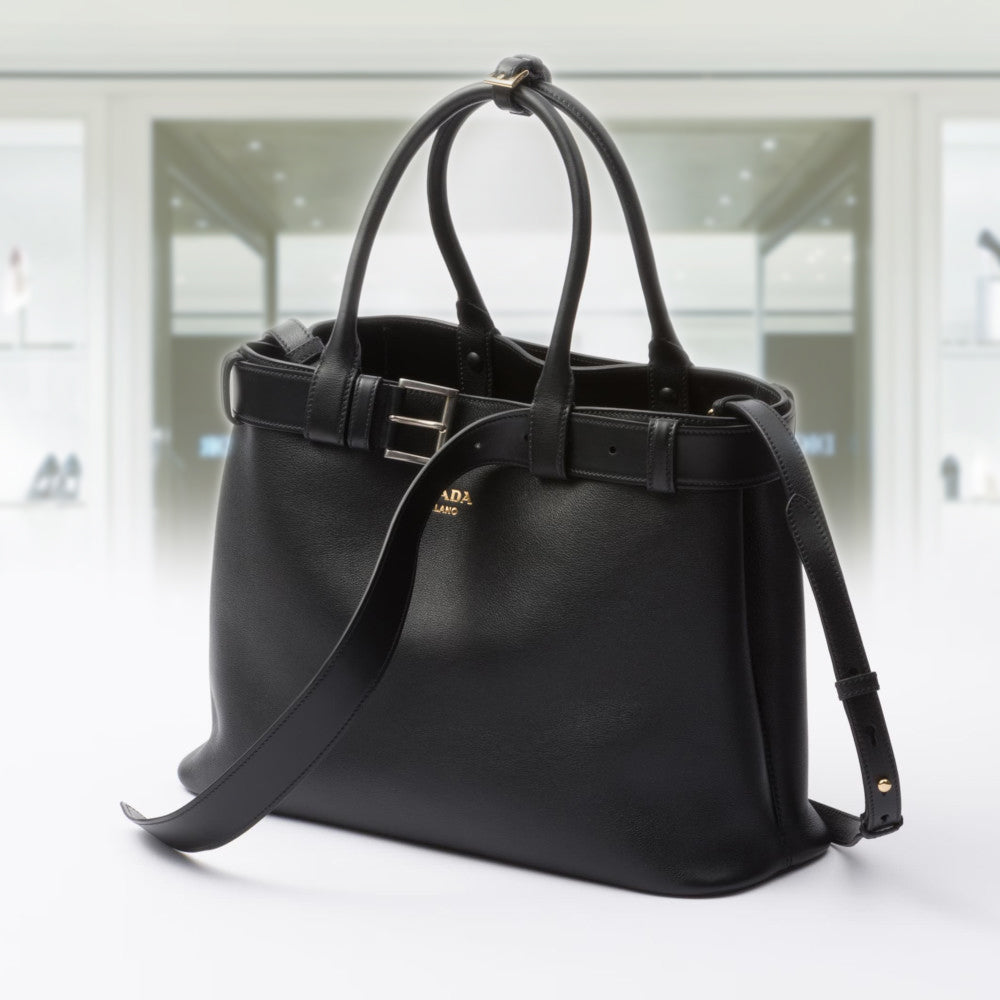 PRD Buckle large leather handbag with belt