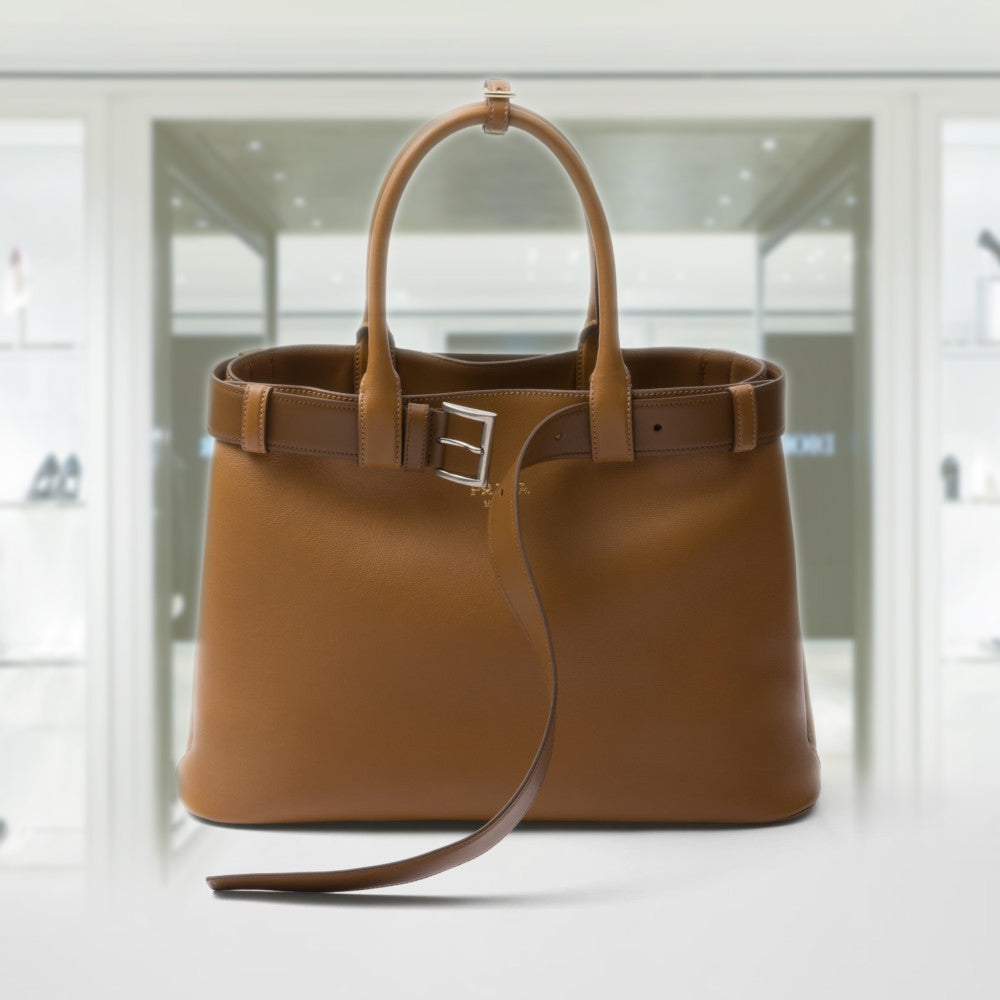 PRD Buckle large leather handbag with belt