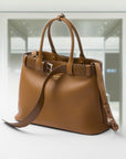 PRD Buckle large leather handbag with belt