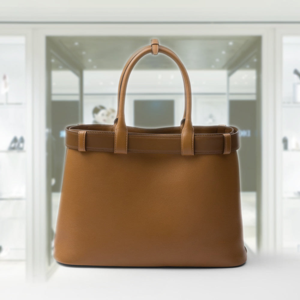 PRD Buckle large leather handbag with belt