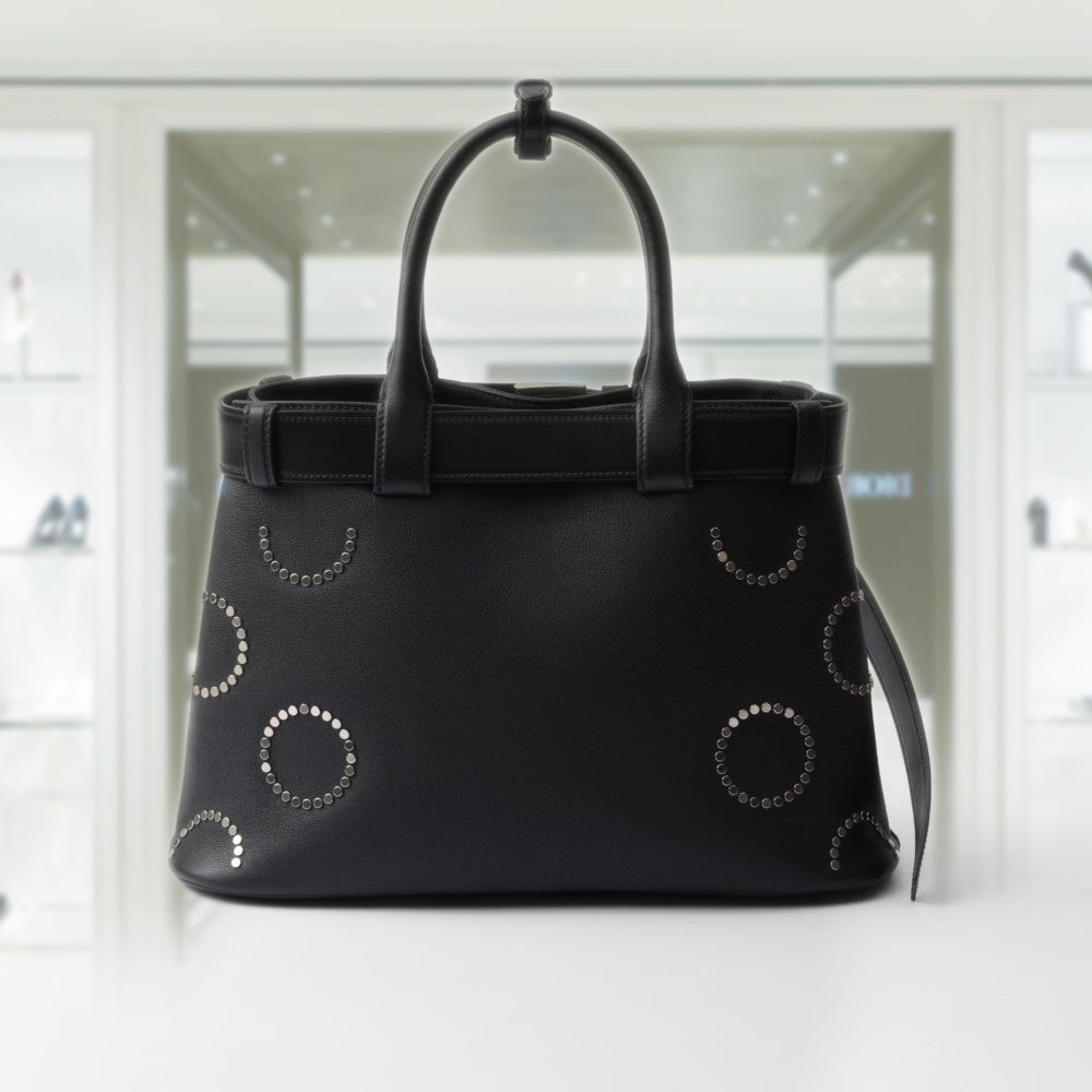 PRD Buckle medium leather bag with appliqués