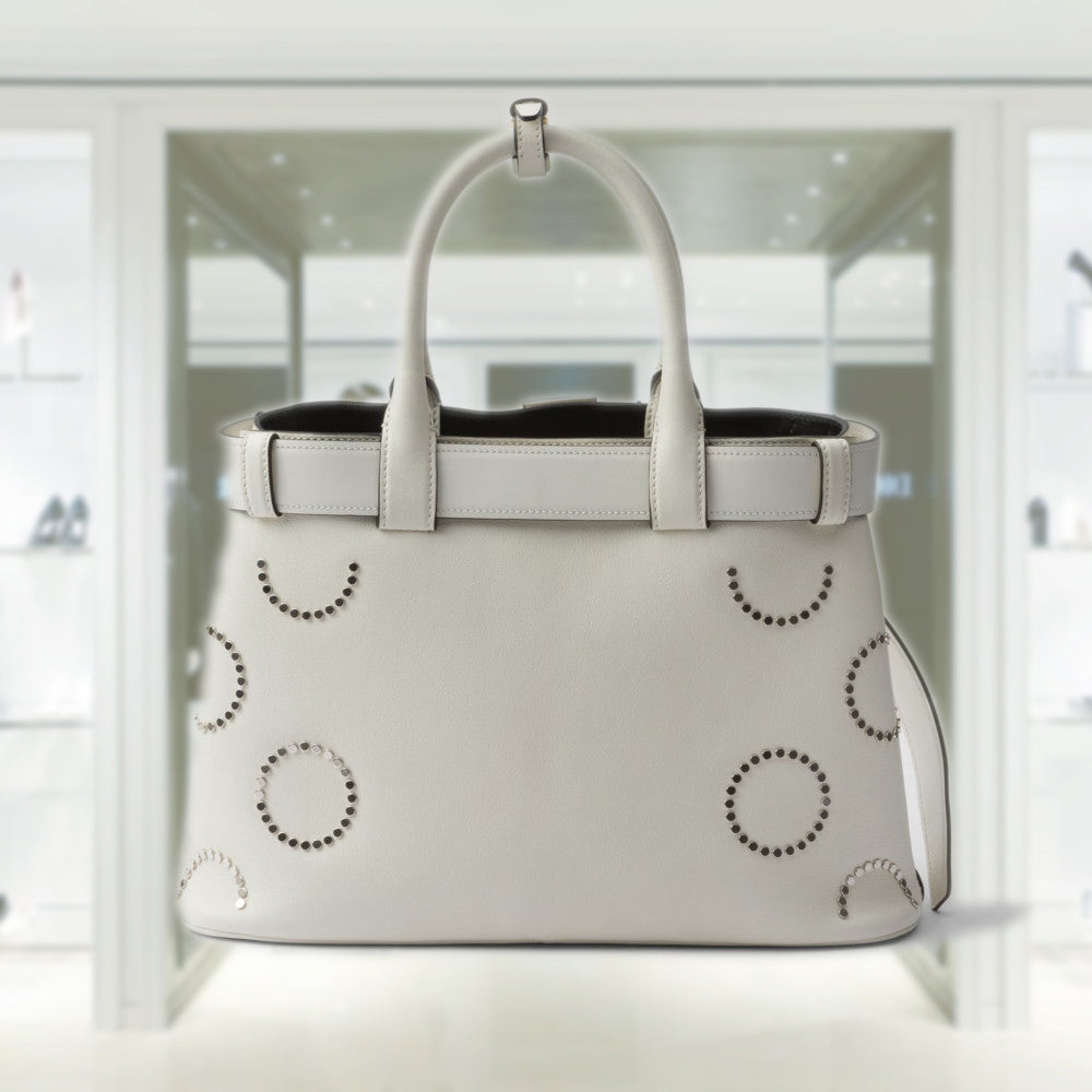 PRD Buckle medium leather bag with appliqués