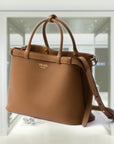 PRD Buckle medium leather handbag with double belt