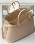 PRD Buckle medium leather handbag with double belt