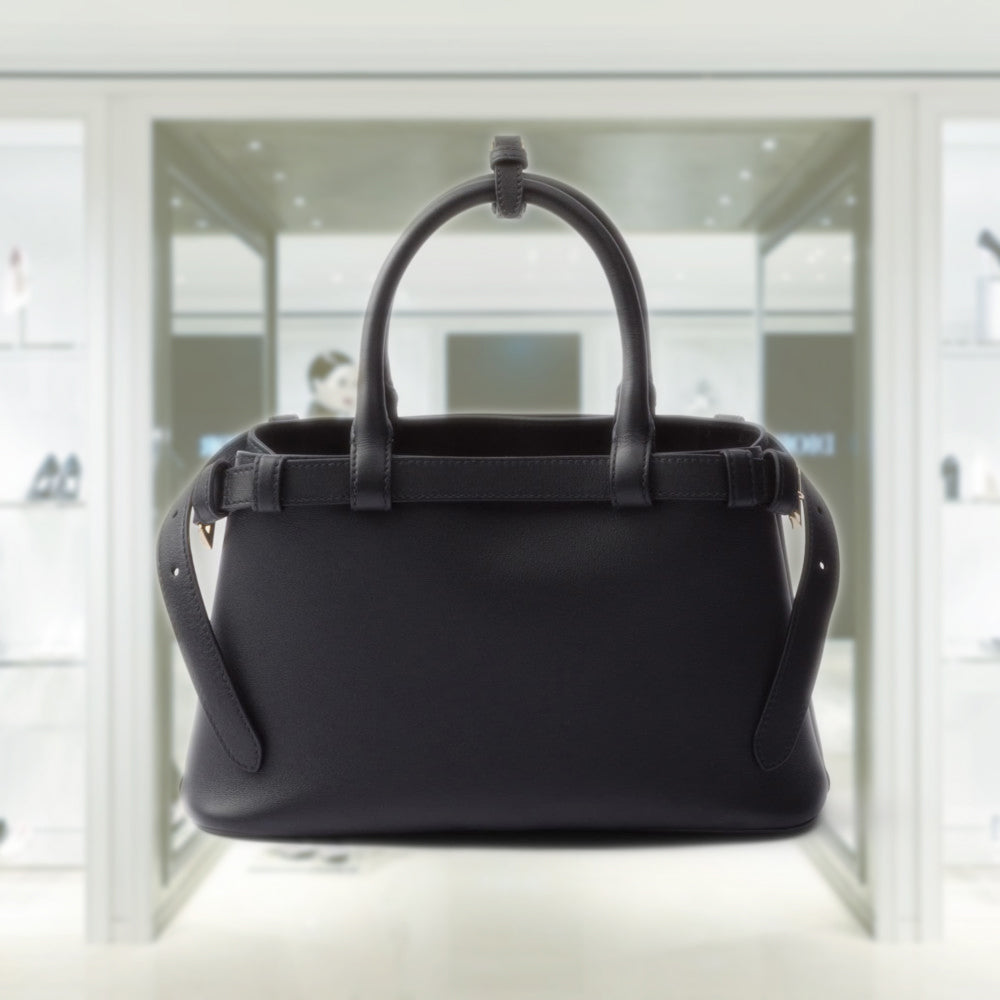 PRD Buckle small leather handbag with double belt