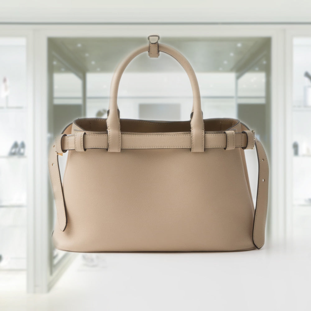 PRD Buckle small leather handbag with double belt