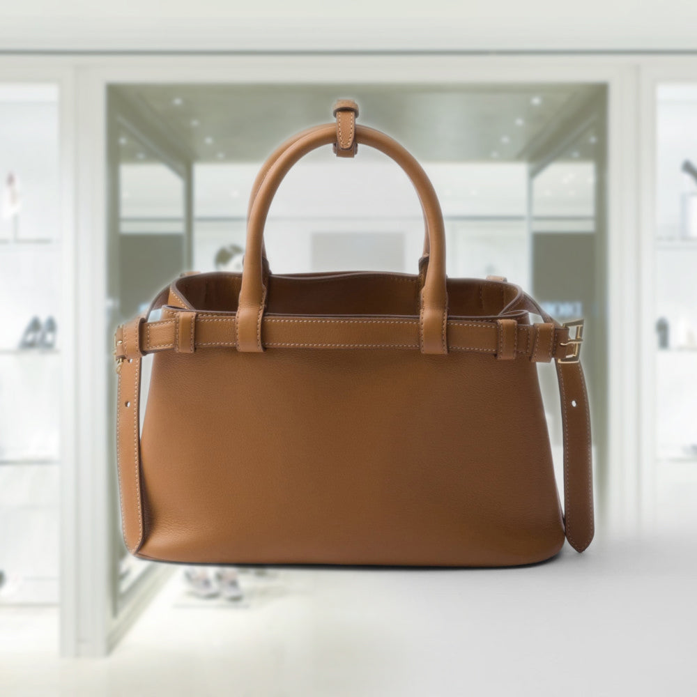 PRD Buckle small leather handbag with double belt