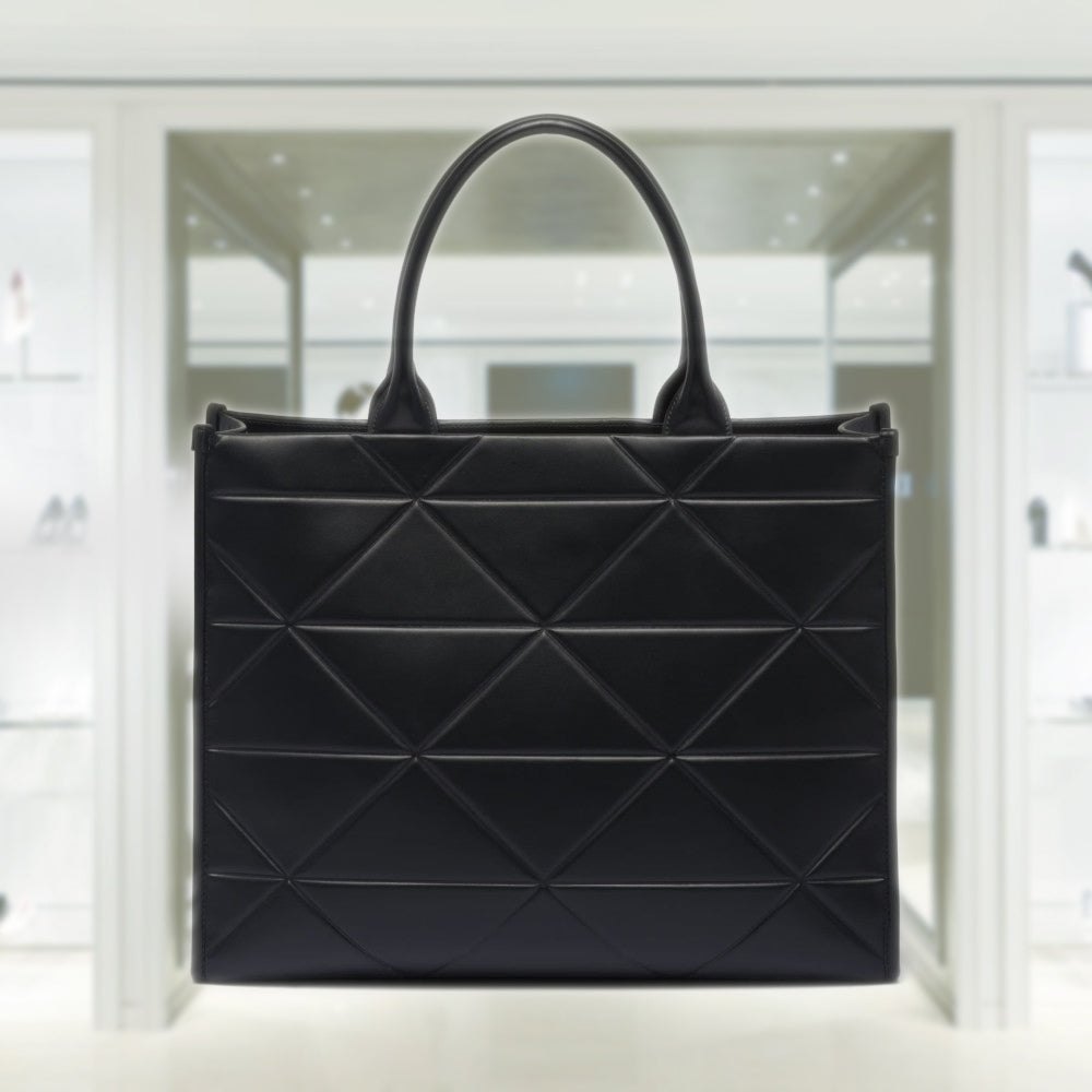 Large leather PRD Symbole bag with topstitching