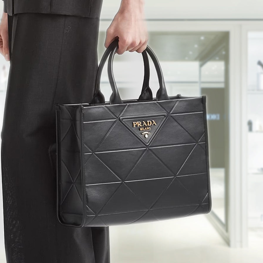 Medium leather PRD Symbole bag with topstitching
