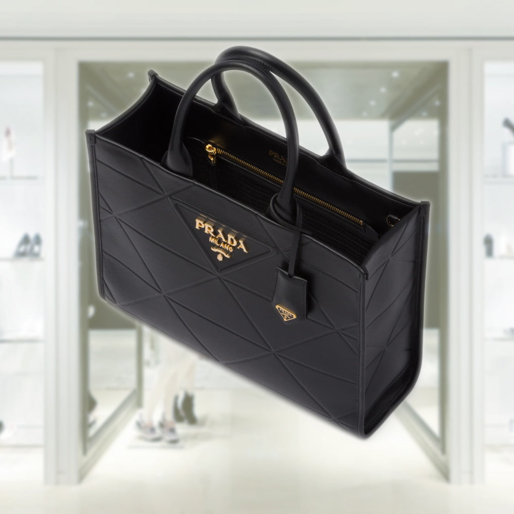 Medium leather PRD Symbole bag with topstitching