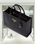 Medium leather PRD Symbole bag with topstitching