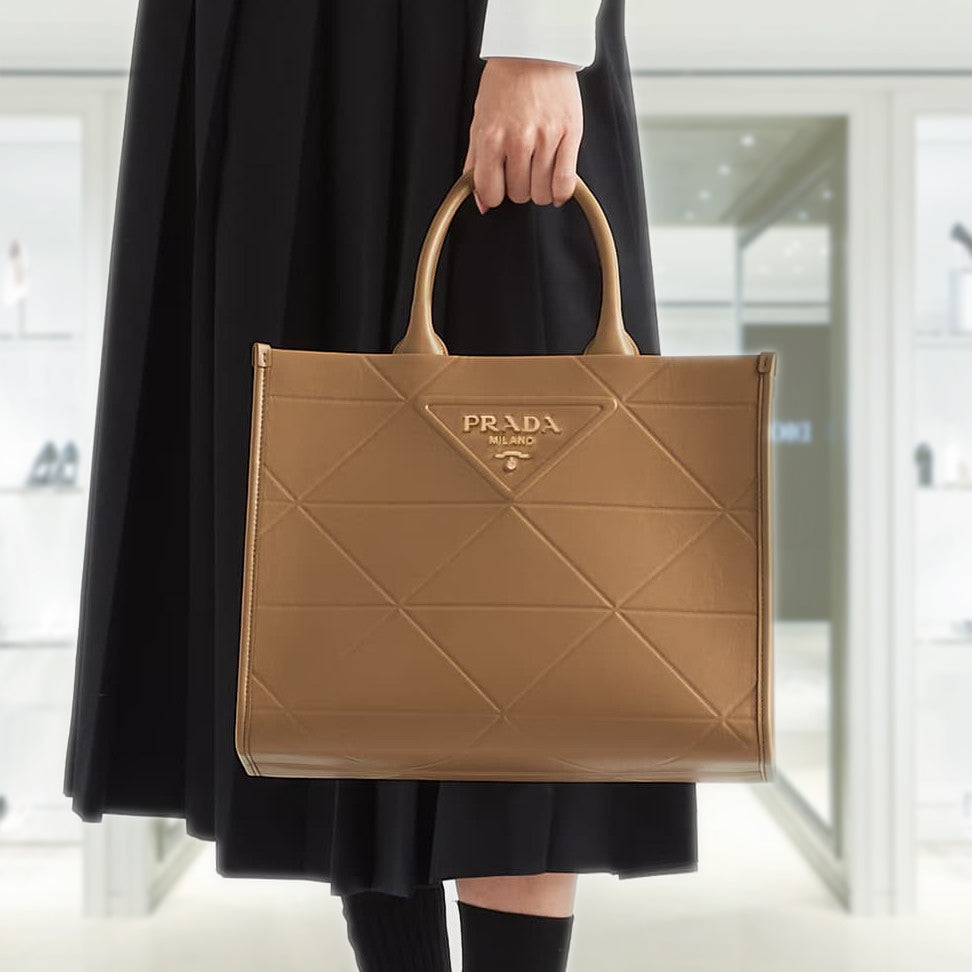 Medium leather PRD Symbole bag with topstitching