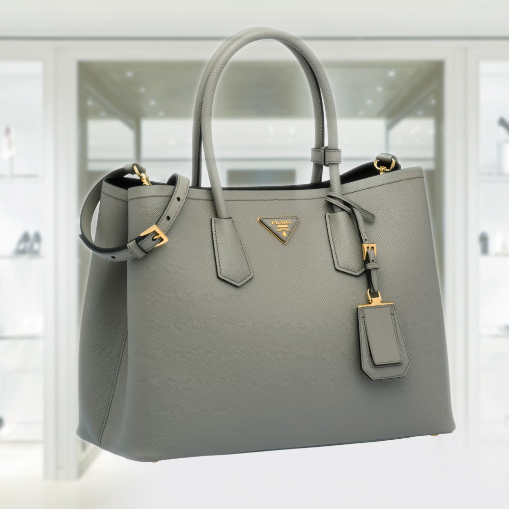 Medium Saffiano Leather Double PRD Bag
