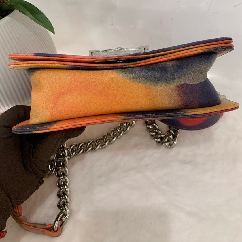 (Full-Set) CH 2015 Year Limited Edition Inkjet Flower Print Leboy Shoulder Bag