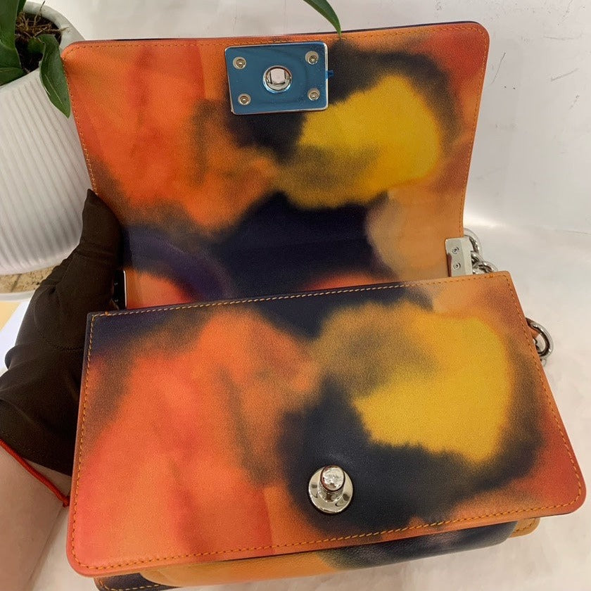 (Full-Set) CH 2015 Year Limited Edition Inkjet Flower Print Leboy Shoulder Bag
