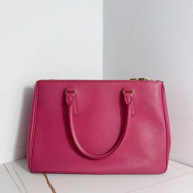 PRD Galleria Hot Pink Textured Calfskin Handbag Crossbody
