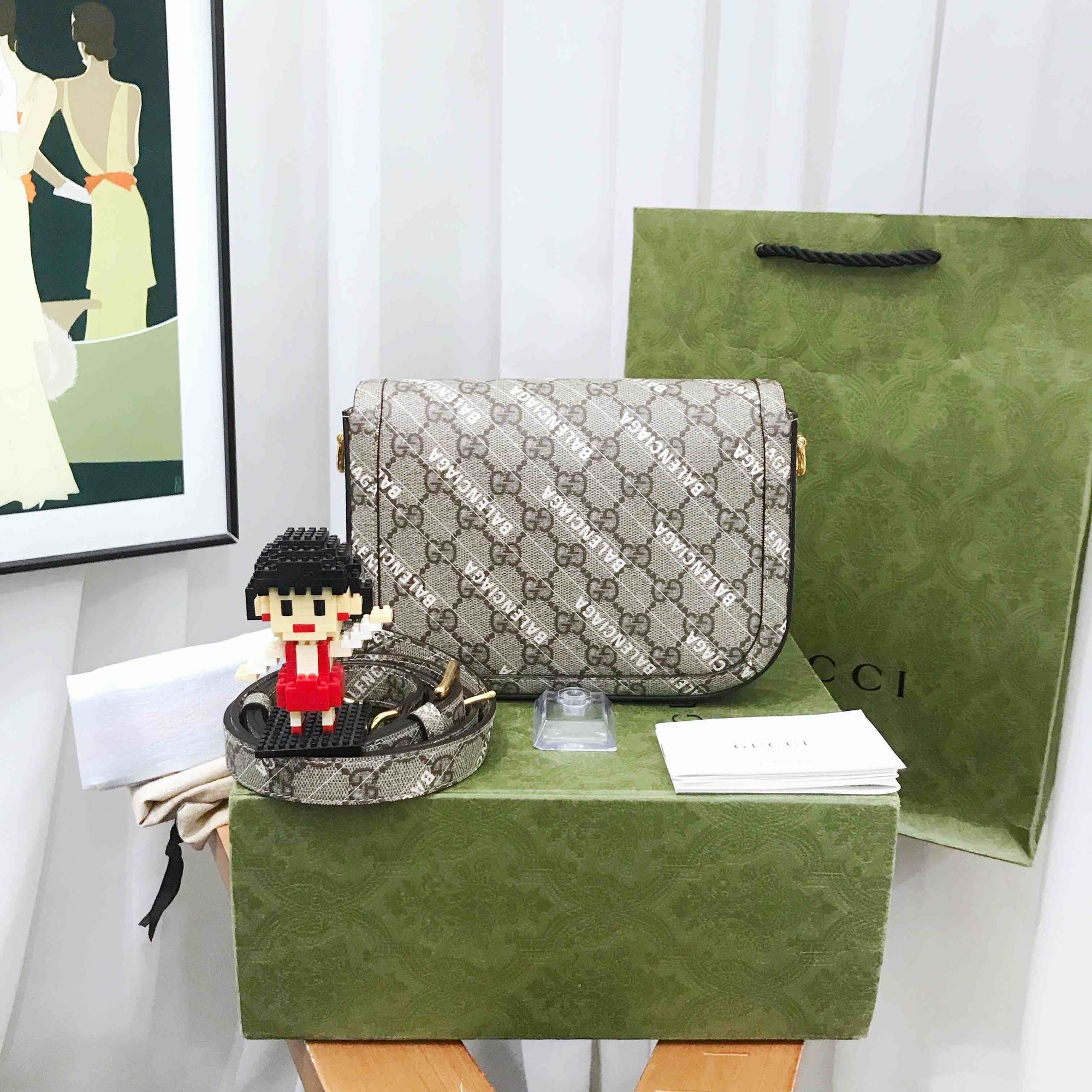 GCCI  Beige Mini Saddle Bag