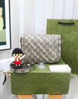 GCCI  Beige Mini Saddle Bag