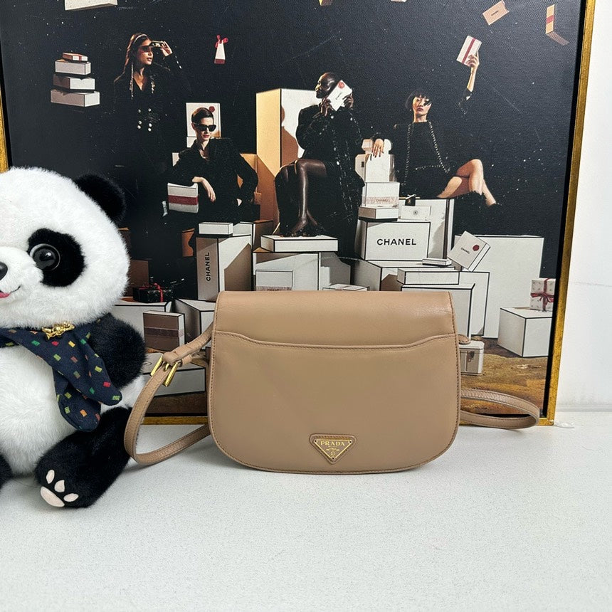 PRD Camel Leather Crossbody Bag -