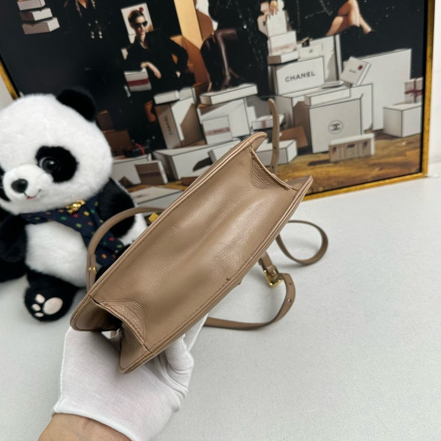 PRD Camel Leather Crossbody Bag -