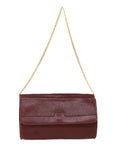 CHRISTIAN D1OR Chain Shoulder Bag Leather Red Auth rd4545