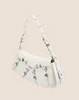 CHRISTIAN D1OR 2003 WHITE LEATHER BONDAGE CLUTCH
