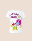 CHRISTIAN D1OR 2002 "J'ADORE D1OR" CARTOON PRINT T-SHIRT
