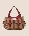 CHRISTIAN D1OR 2005 BURGUNDY MULTIPOCKET D1ORISSIMO SHOULDER BAG