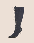CHRISTIAN D1OR 2000 BLUE DENIM LACE UP BOOTS