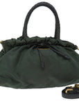 PRD Hand Bag Nylon 2way Green Auth th4577