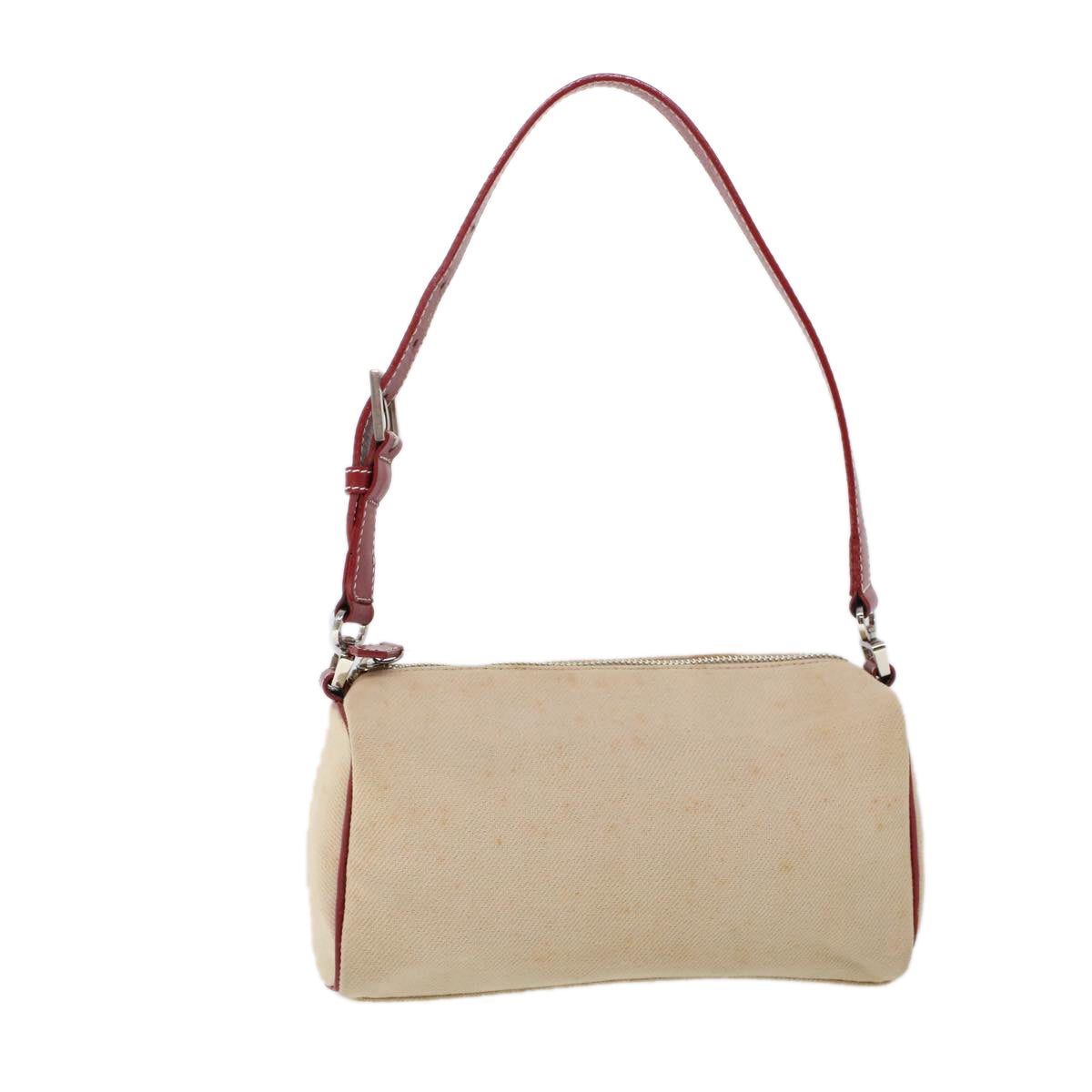 BBERRY Blue Label Shoulder Bag Canvas Beige Auth ti1213