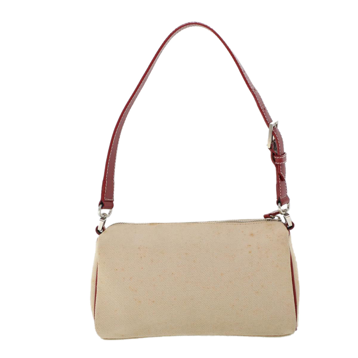BBERRY Blue Label Shoulder Bag Canvas Beige Auth ti1213