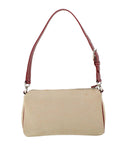 BBERRY Blue Label Shoulder Bag Canvas Beige Auth ti1213