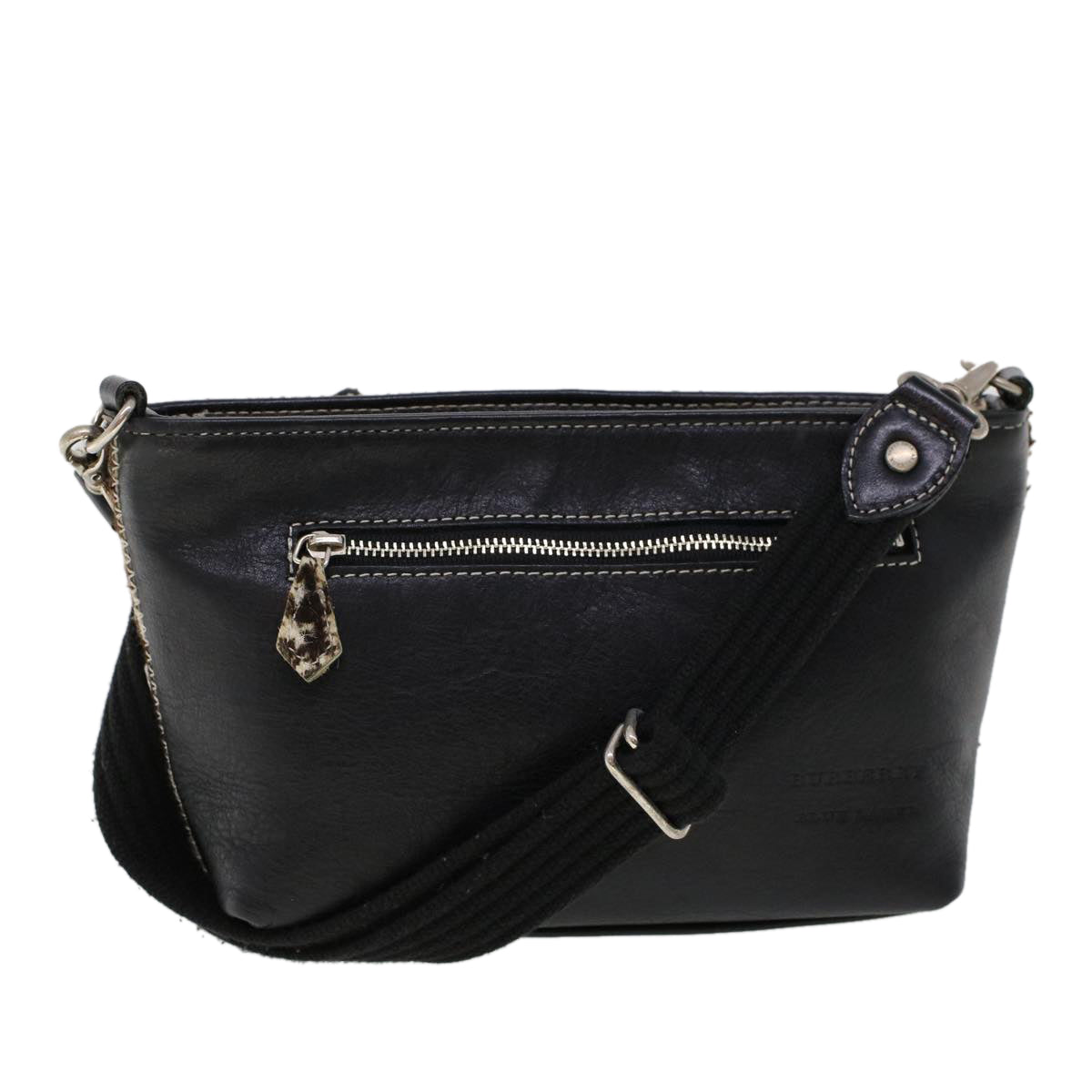 BBERRY Blue Label Shoulder Bag Harako leather Brown Auth ti1215