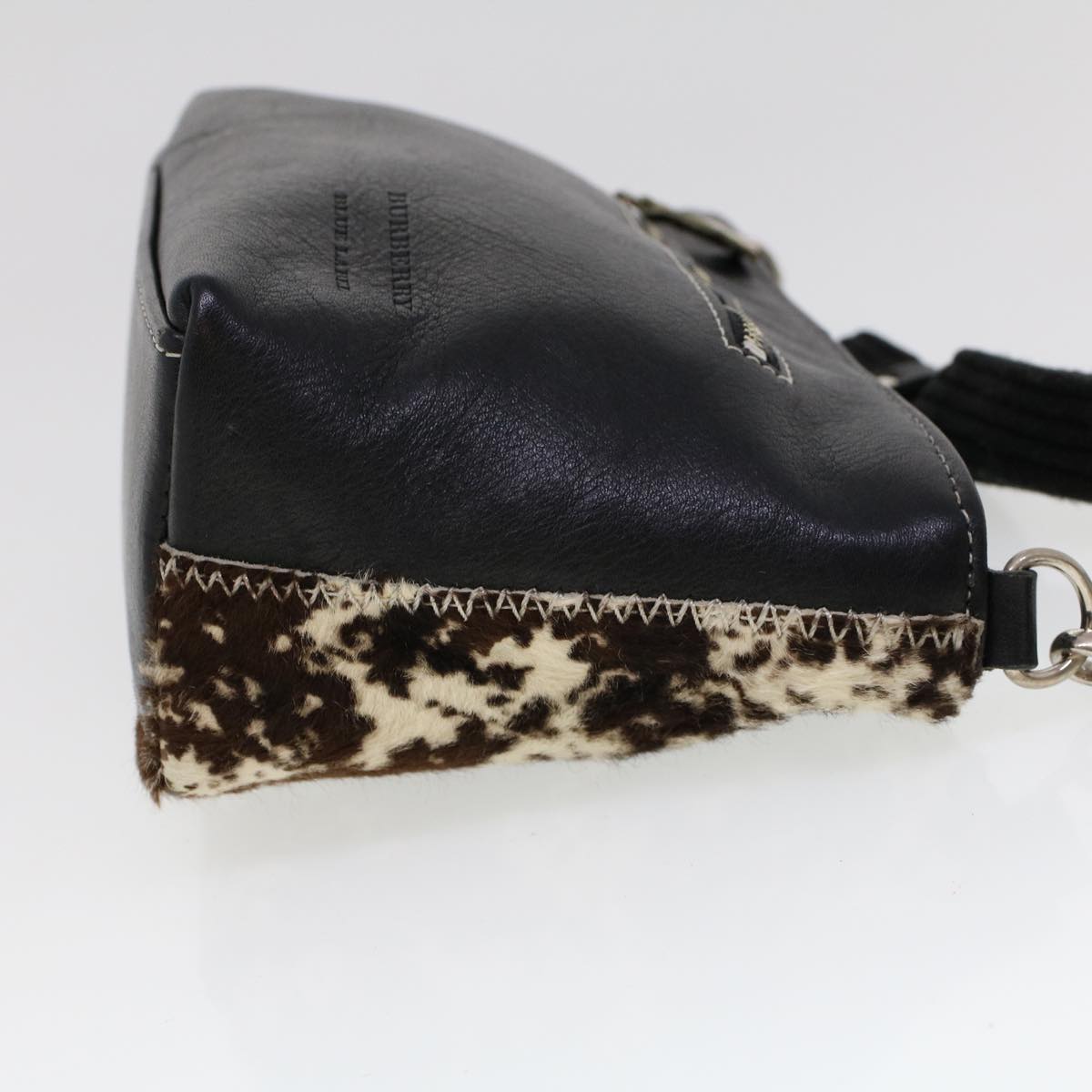 BBERRY Blue Label Shoulder Bag Harako leather Brown Auth ti1215