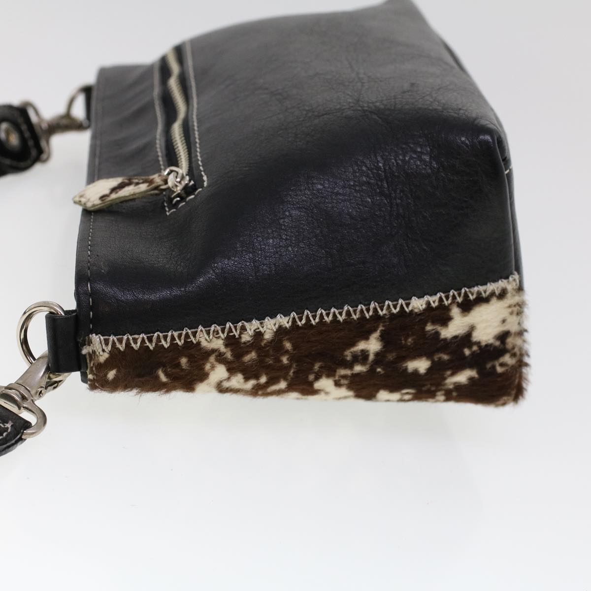 BBERRY Blue Label Shoulder Bag Harako leather Brown Auth ti1215