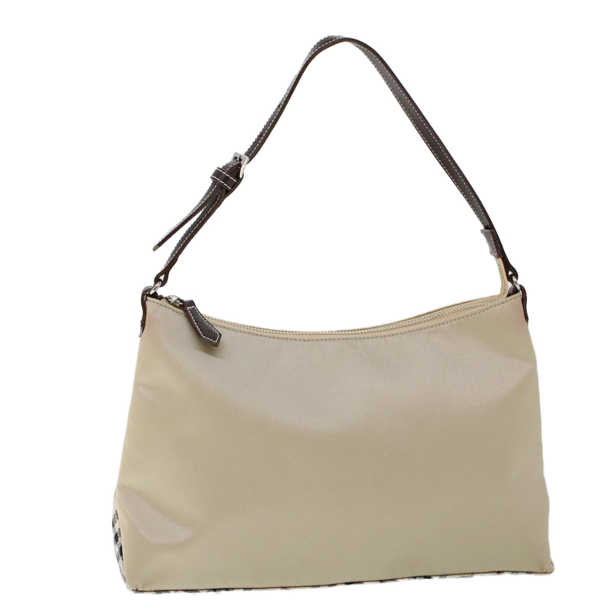 BBERRY Blue Label Shoulder Bag Nylon Beige Auth ti1219