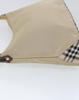 BBERRY Blue Label Shoulder Bag Nylon Beige Auth ti1219