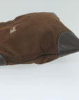 BBERRY Blue Label Shoulder Bag Canvas Brown Auth ti1380