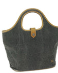 BBERRY Blue Label Hand Bag Canvas Gray Auth ti1388