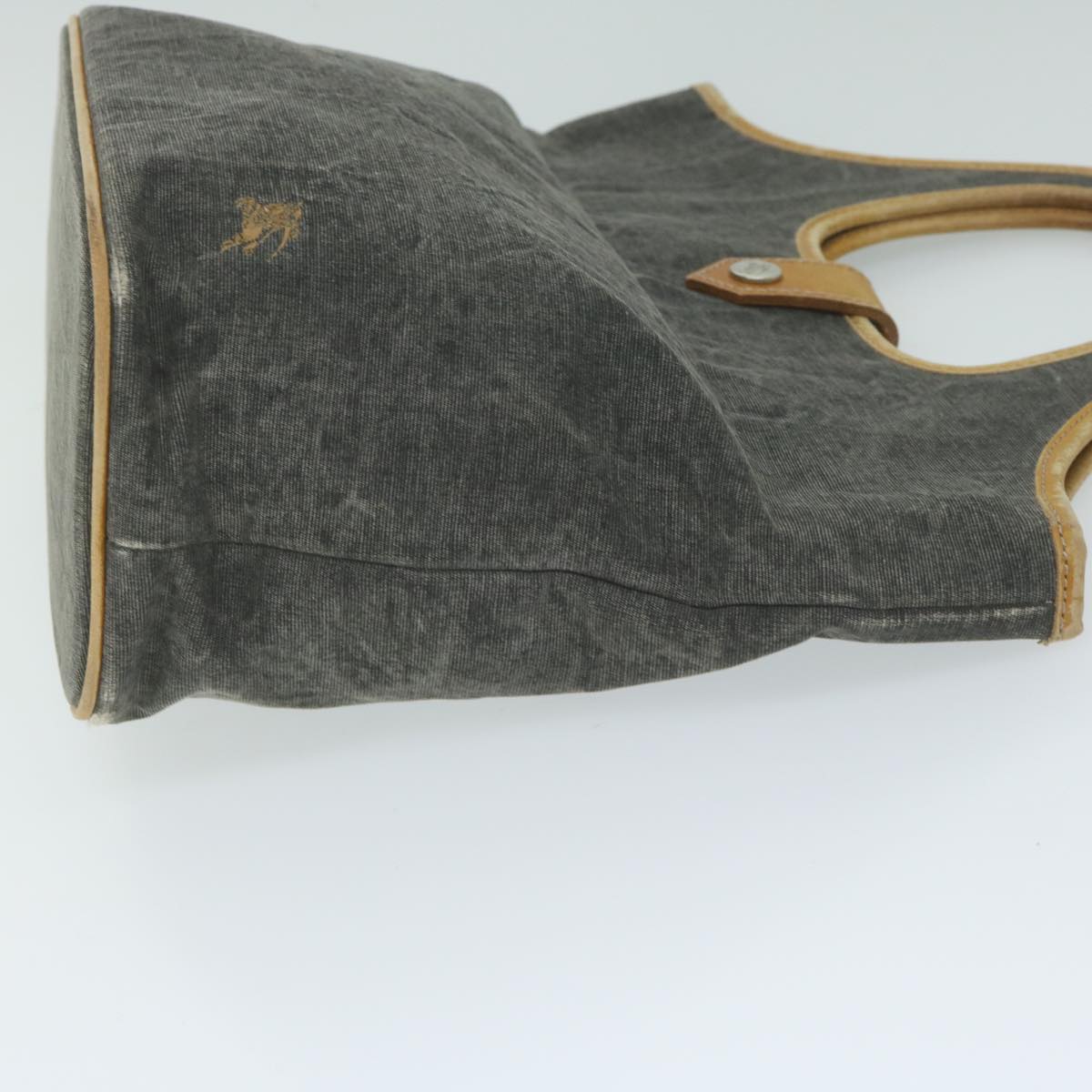 BBERRY Blue Label Hand Bag Canvas Gray Auth ti1388