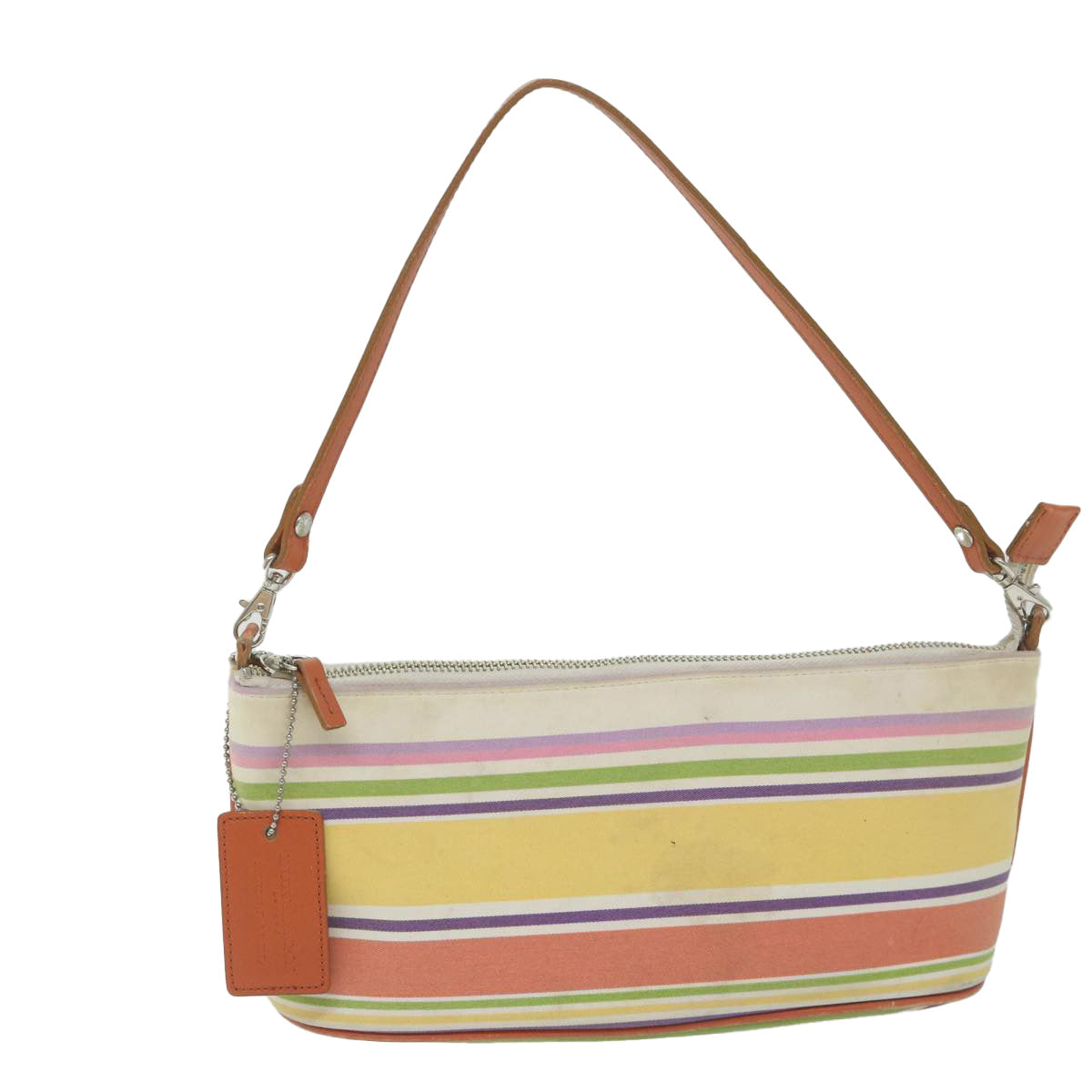 BBERRY Blue Label Shoulder Bag Canvas Multicolor Auth ti1389