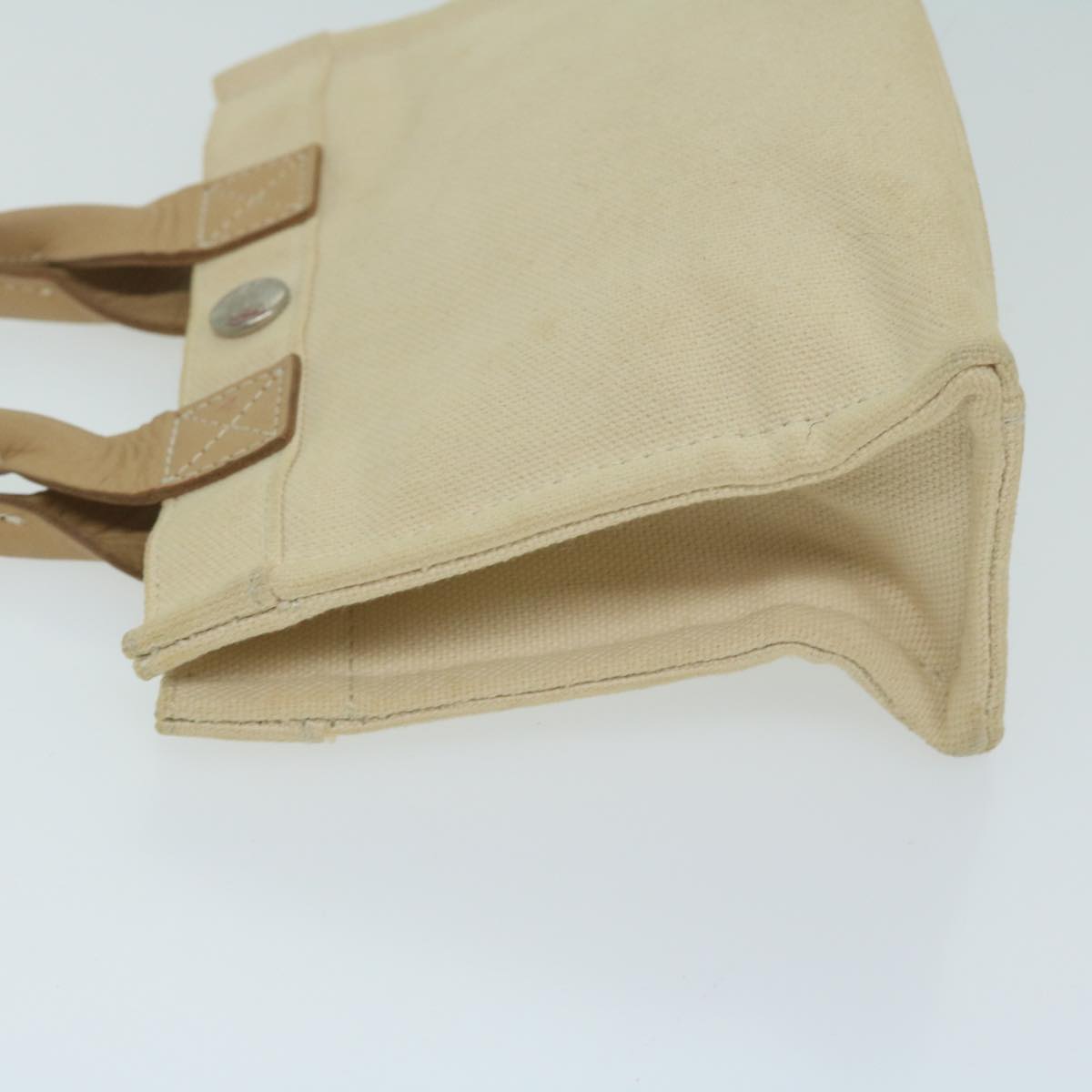 BBERRY Blue Label Hand Bag Canvas Beige Auth ti1470