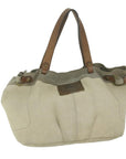BBERRY Blue Label Tote Bag Canvas Beige Auth ti1476